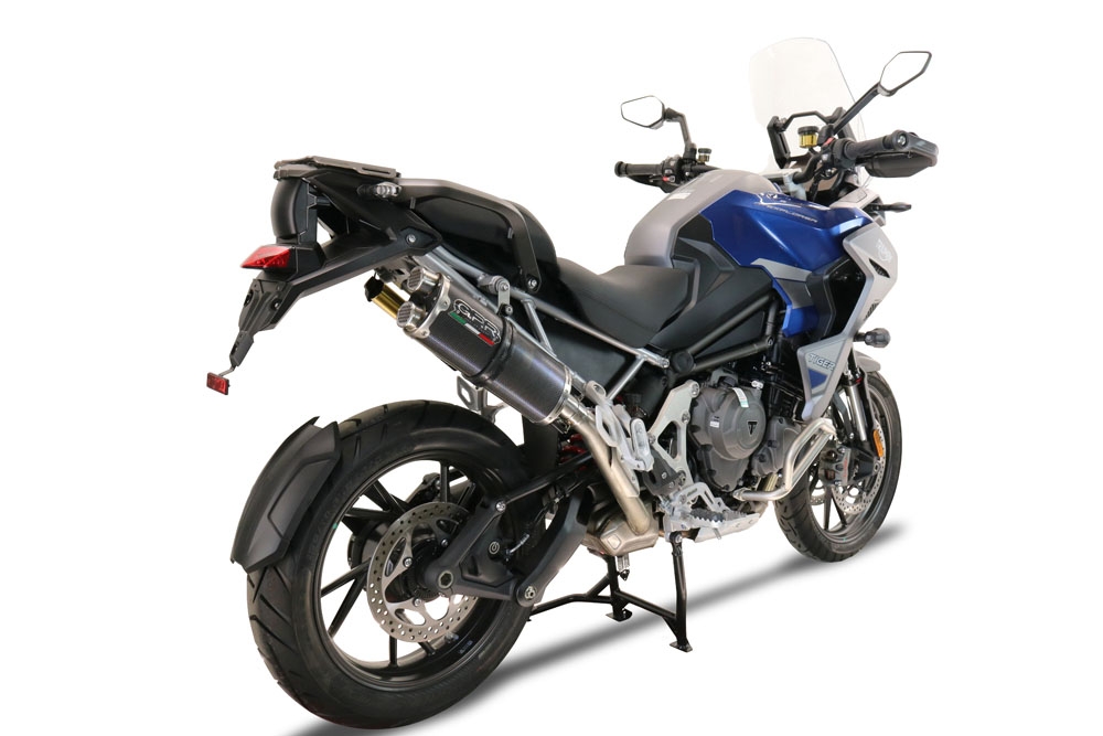 Scarico GPR compatibile con  Triumph Tiger 1200 Gt - Rally 2022-2024, Dual Poppy, Scarico omologato, silenziatore con db killer estraibile e raccordo specifico