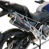 Exhaust system compatible with Triumph Tiger 1200 Gt - Rally 2022-2024, Dual Poppy, Homologated legal slip-on exhaust including removable db killer and link pipe 