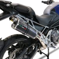 Scarico compatibile con Triumph Tiger 1200 Gt - Rally 2022-2024, Dual Poppy, Scarico omologato, silenziatore con db killer estraibile e raccordo specifico