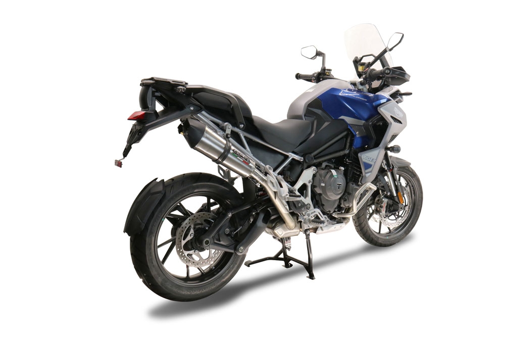 Scarico compatibile con Triumph Tiger 1200 Gt - Rally 2022-2024, GP Evo4 Titanium, Scarico omologato, silenziatore con db killer estraibile e raccordo specifico