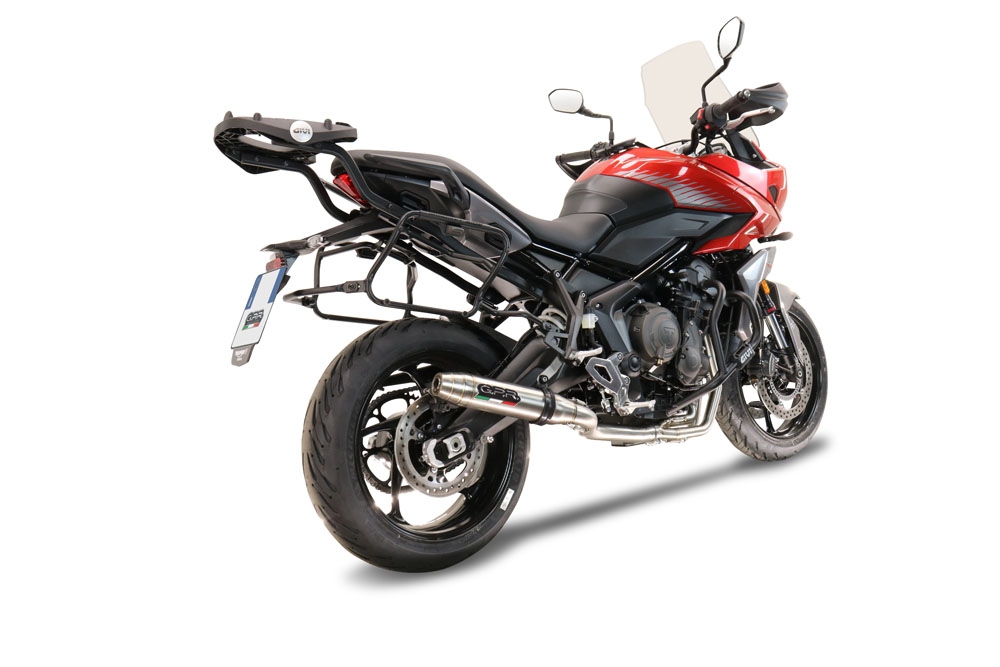 Scarico compatibile con Triumph Tiger Sport 660 2022-2024, Deeptone Inox, Scarico completo racing, fornito con db killer estraibile e collettore, non conforme per uso stradale