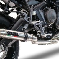 Scarico compatibile con Triumph Tiger Sport 660 2022-2024, Deeptone Inox, Scarico completo racing, fornito con db killer estraibile e collettore, non conforme per uso stradale