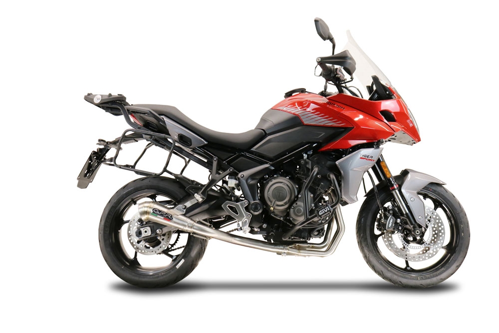 Scarico compatibile con Triumph Tiger Sport 660 2022-2024, Powercone Evo, Scarico completo racing, fornito con db killer estraibile e collettore, non conforme per uso stradale