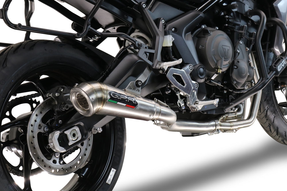 Scarico compatibile con Triumph Tiger Sport 660 2022-2024, Powercone Evo, Scarico completo racing, fornito con db killer estraibile e collettore, non conforme per uso stradale