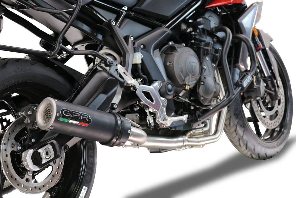 Exhaust compatible with Triumph Tiger Sport 660 2022-2024, M3 Black Titanium, Racing full system exhaust, including removable db killer 