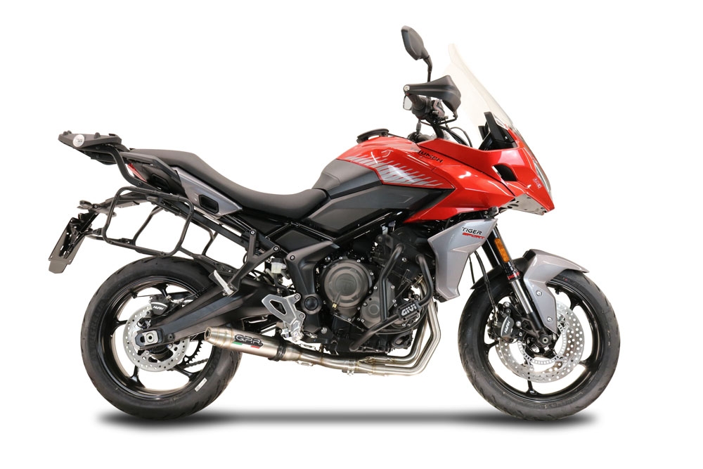 Scarico compatibile con Triumph Tiger Sport 660 2022-2024, Deeptone Inox, Scarico completo racing, fornito con db killer estraibile e collettore, non conforme per uso stradale