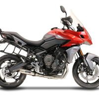 Scarico compatibile con Triumph Tiger Sport 660 2022-2024, Deeptone Inox, Scarico completo racing, fornito con db killer estraibile e collettore, non conforme per uso stradale