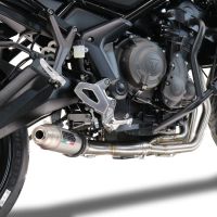 Scarico compatibile con Triumph Tiger Sport 660 2022-2024, Deeptone Inox, Scarico completo racing, fornito con db killer estraibile e collettore, non conforme per uso stradale