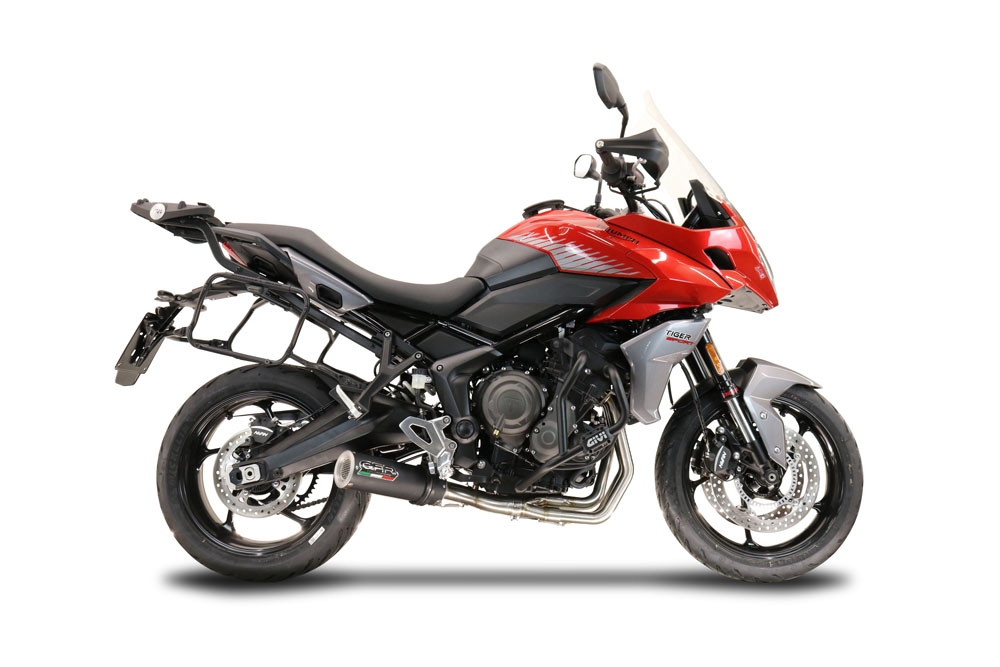 Scarico compatibile con Triumph Tiger Sport 660 2022-2024, M3 Black Titanium, Scarico completo racing, fornito con db killer estraibile e collettore, non conforme per uso stradale