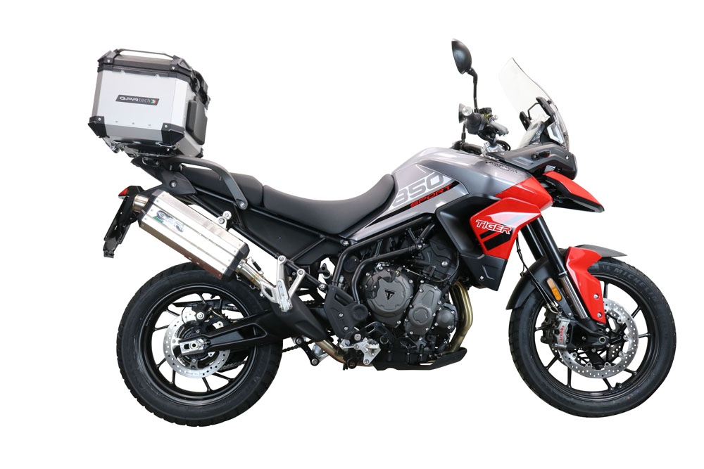 TOP CASE - BAULETTO GPR TECH COMPATABILE CON Triumph Tiger 850 Sport 2020/2024 e5 GPR TECH BAULETTO TOP CASE ALPI-TECH 35 LT. COLORE ARGENTO CON PIASTRA SPECIFICA 