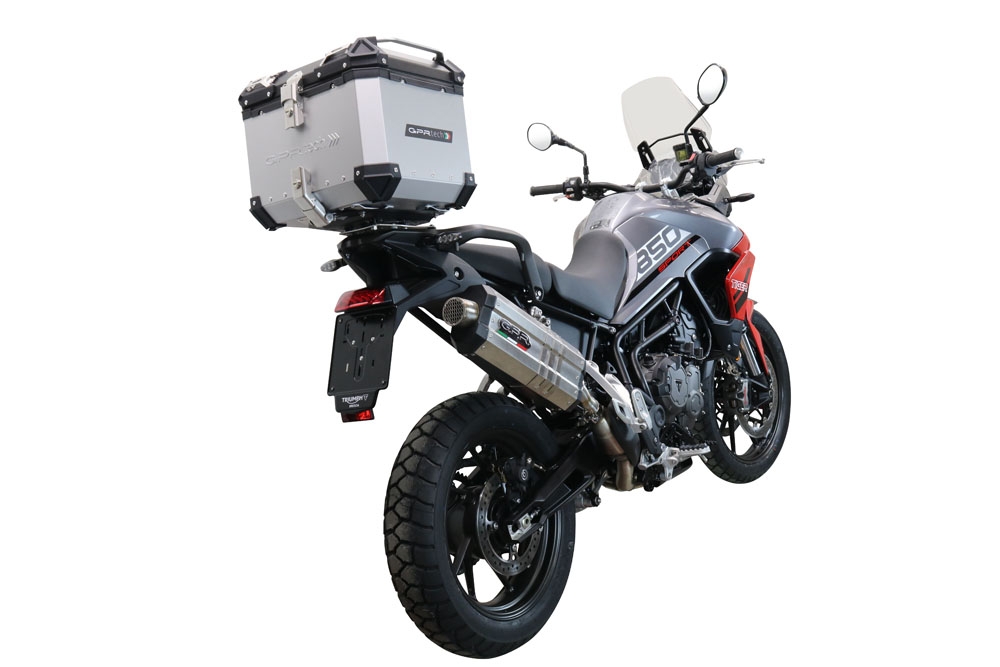 TOP CASE - BAULETTO GPR TECH COMPATABILE CON Triumph Tiger 850 Sport 2020/2024 e5 GPR TECH BAULETTO TOP CASE ALPI-TECH 35 LT. COLORE ARGENTO CON PIASTRA SPECIFICA 