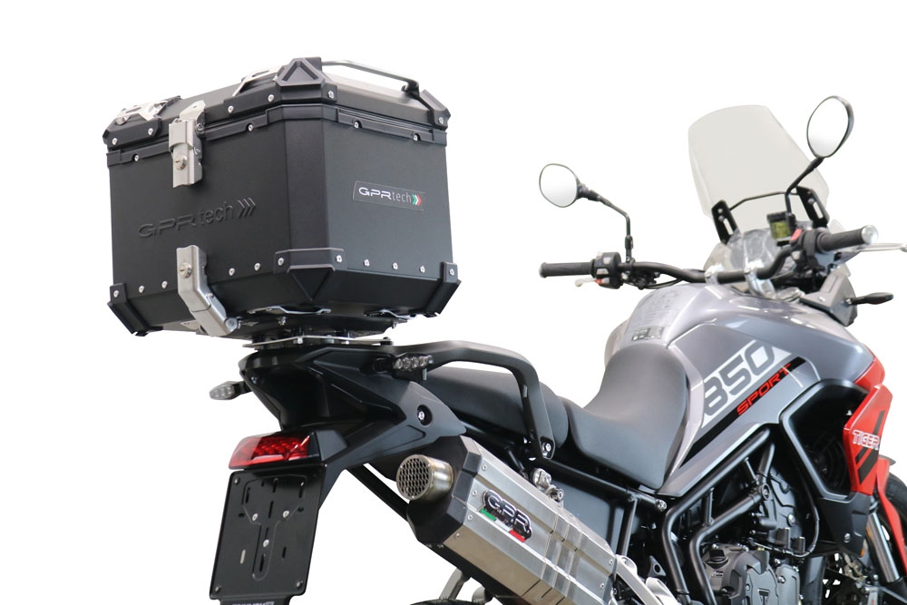 TOP CASE - BAULETTO GPR TECH COMPATABILE CON Triumph Tiger 850 Sport 2020/2024 e5 GPR TECH BAULETTO TOP CASE ALPI-TECH 35 LT. COLORE NERO CON PIASTRA SPECIFICA 