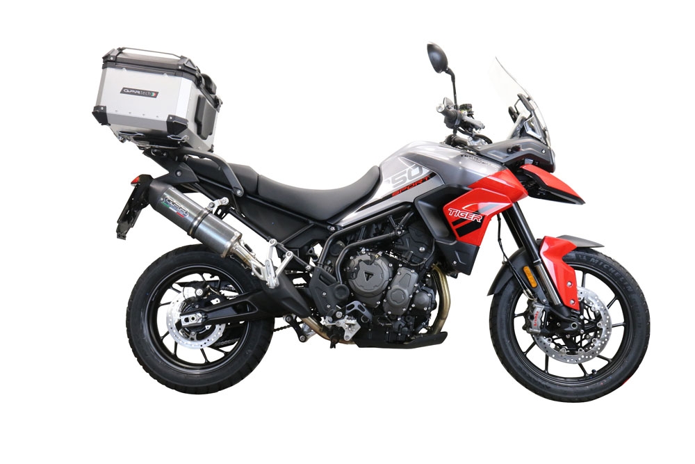 TOP CASE - BAULETTO GPR TECH COMPATABILE CON Triumph Tiger 850 Sport 2020/2024 e5 GPR TECH BAULETTO TOP CASE ALPI-TECH 45 LT. COLORE ARGENTO CON PIASTRA SPECIFICA 