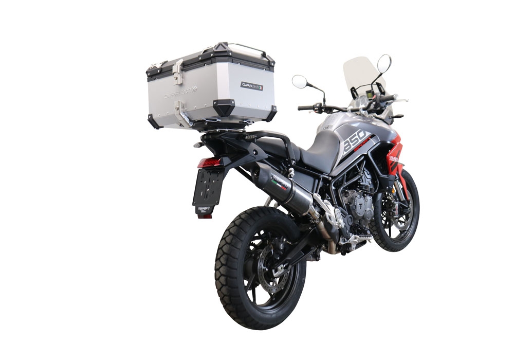 TOP CASE - BAULETTO GPR TECH COMPATABILE CON Triumph Tiger 850 Sport 2020/2024 e5 GPR TECH BAULETTO TOP CASE ALPI-TECH 45 LT. COLORE ARGENTO CON PIASTRA SPECIFICA 