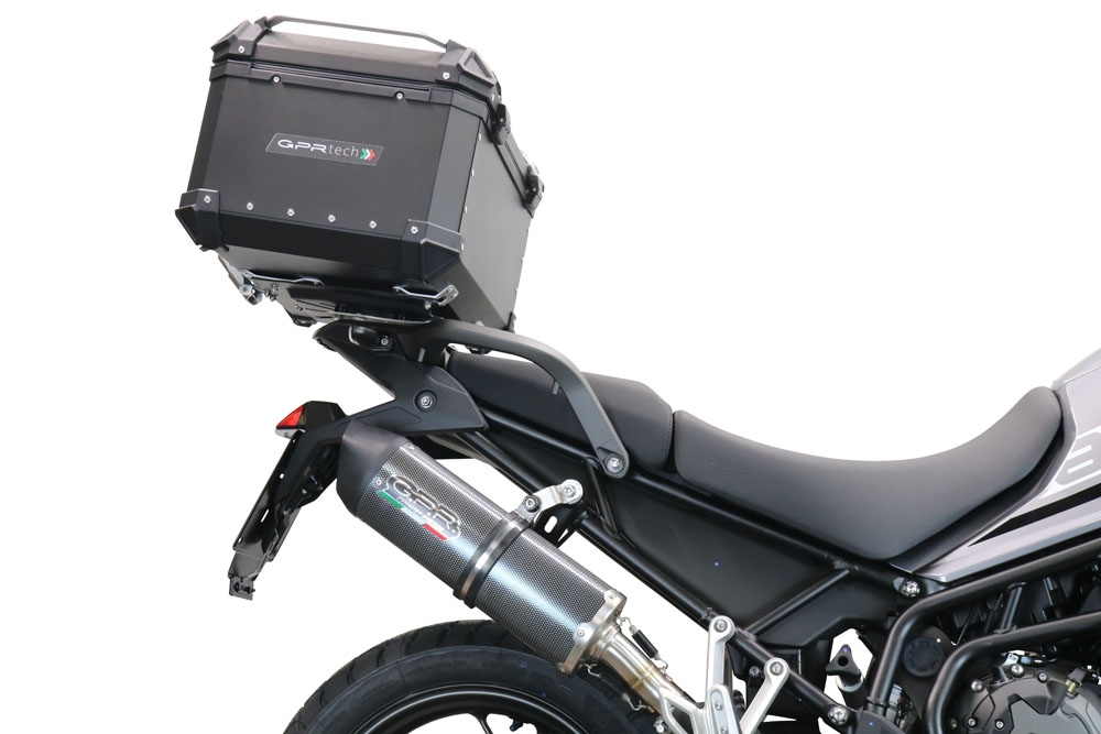 TOP CASE - BAULETTO GPR TECH COMPATABILE CON Triumph Tiger 850 Sport 2020/2024 e5 GPR TECH BAULETTO TOP CASE ALPI-TECH 55 LT COLORE NERO CON PIASTRA SPECIFICA 
