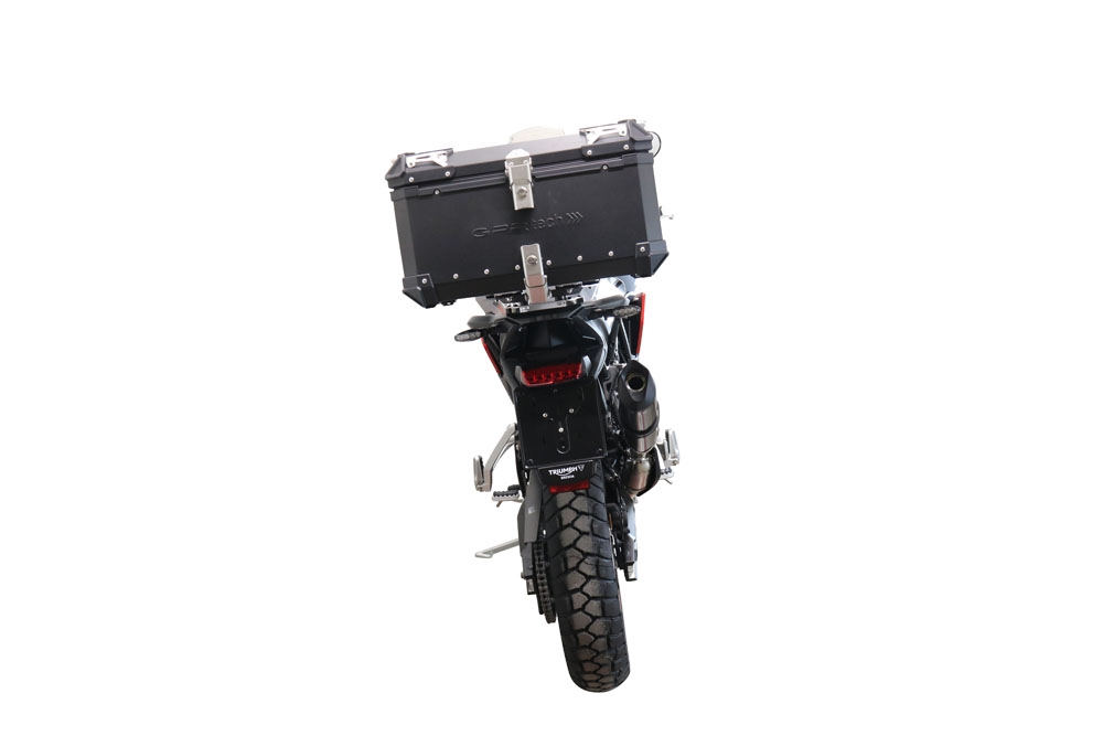 TOP CASE - BAULETTO GPR TECH COMPATABILE CON Triumph Tiger 850 Sport 2020/2024 e5 GPR TECH BAULETTO TOP CASE ALPI-TECH 55 LT COLORE NERO CON PIASTRA SPECIFICA 