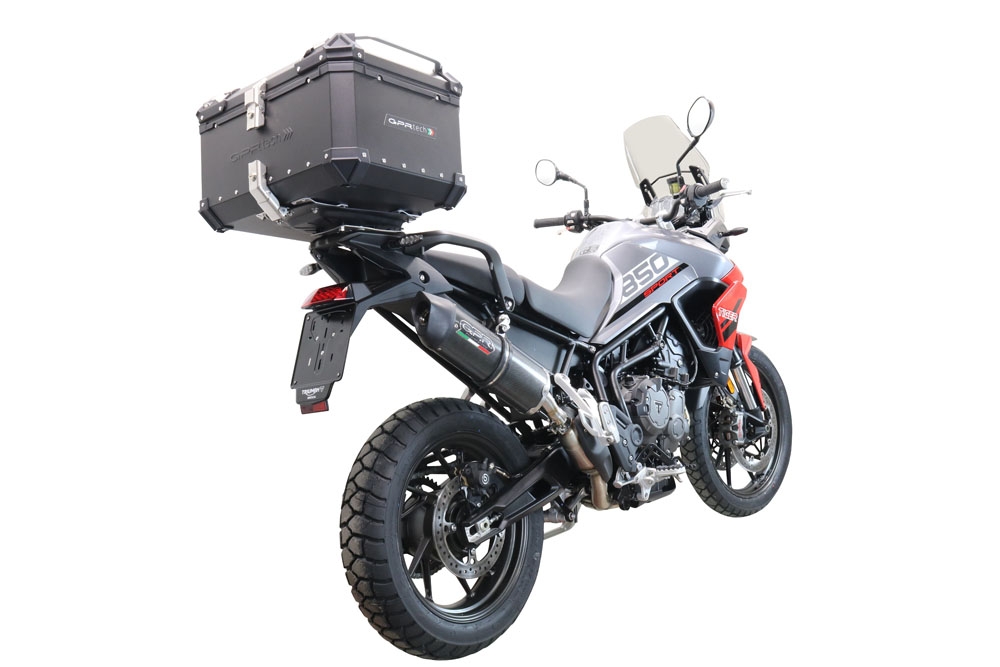 TOP CASE - BAULETTO GPR TECH COMPATABILE CON Triumph Tiger 850 Sport 2020/2024 e5 GPR TECH BAULETTO TOP CASE ALPI-TECH 55 LT COLORE NERO CON PIASTRA SPECIFICA 