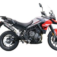 Scarico compatibile con Triumph Tiger 850 2020-2024, GP Evo4 Poppy, Scarico omologato, silenziatore con db killer estraibile e raccordo specifico