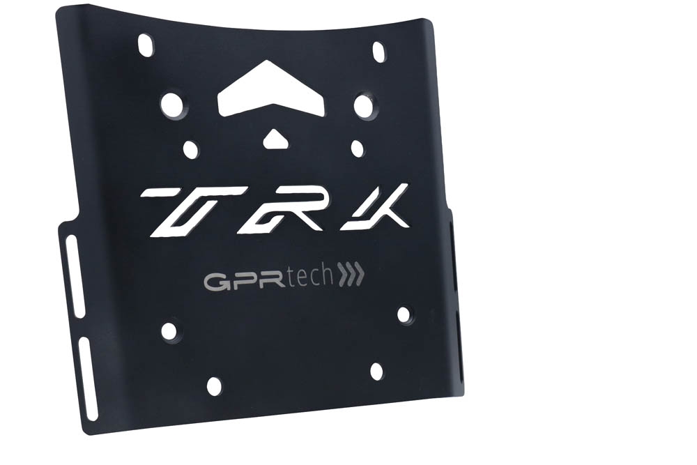 TOP CASE - BAULETTO GPR TECH COMPATABILE CON Benelli Trk 502 2021/2024 e5 GPR TECH BAULETTO TOP CASE ALPI-TECH 35 LT. COLORE ARGENTO CON PIASTRA SPECIFICA 