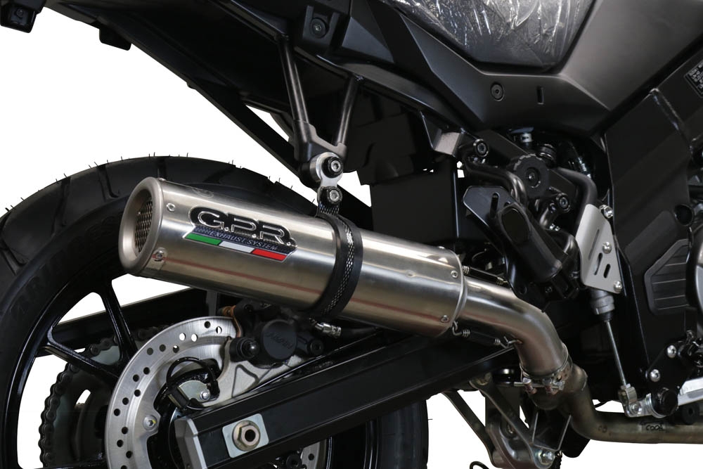Exhaust compatible with Suzuki V-Strom DL650 2017-2020, M3 Inox , Homologated legal Mid-full system exhaust, including removable db killer and catalyst 