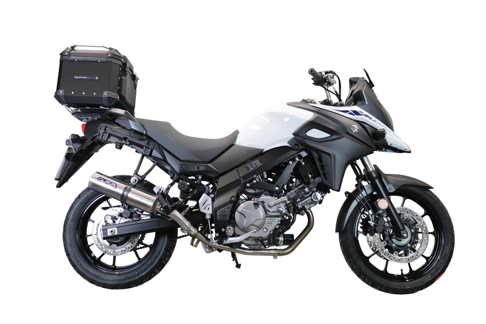 TOP CASE - BAULETTO GPR TECH COMPATABILE CON Suzuki V-Strom Dl 650 2017/2020 e4 GPR TECH BAULETTO TOP CASE ALPI-TECH 35 LT. COLORE ARGENTO CON PIASTRA SPECIFICA 
