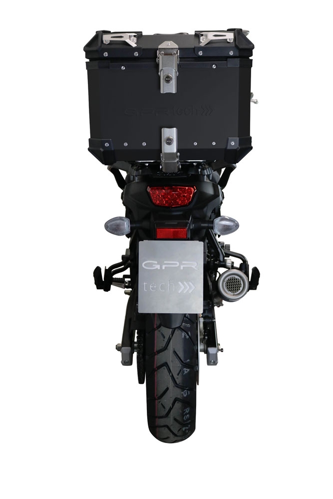 TOP CASE - BAULETTO GPR TECH COMPATABILE CON Suzuki V-Strom Dl 650 2017/2020 e4 GPR TECH BAULETTO TOP CASE ALPI-TECH 35 LT. COLORE ARGENTO CON PIASTRA SPECIFICA 