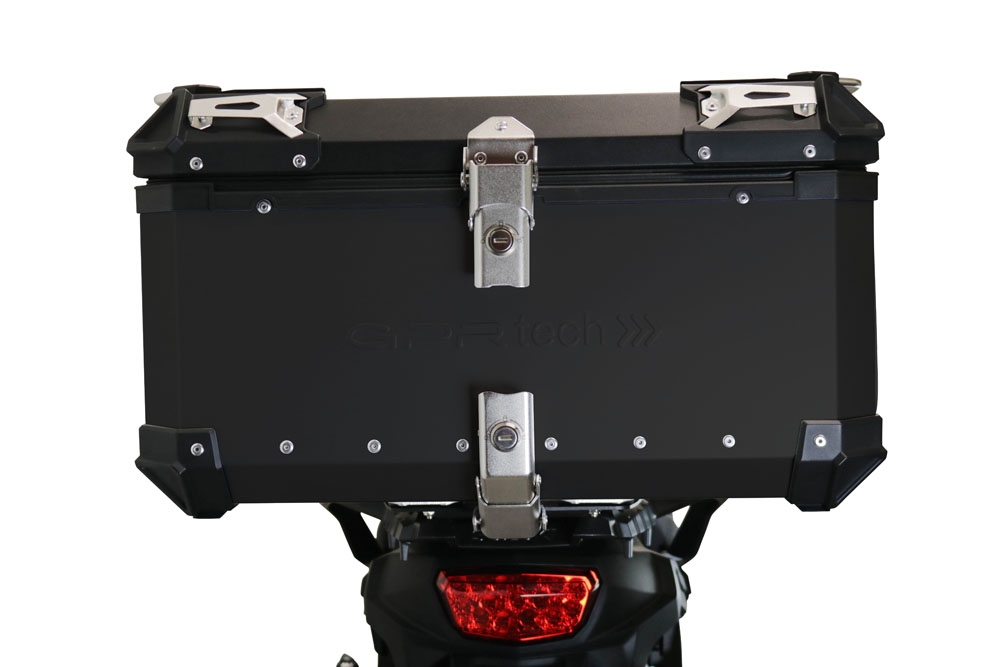 TOP CASE - BAULETTO GPR TECH COMPATABILE CON Suzuki V-Strom Dl 650 2021/2024 e5 GPR TECH BAULETTO TOP CASE ALPI-TECH 55 LT COLORE ARGENTO CON PIASTRA SPECIFICA 