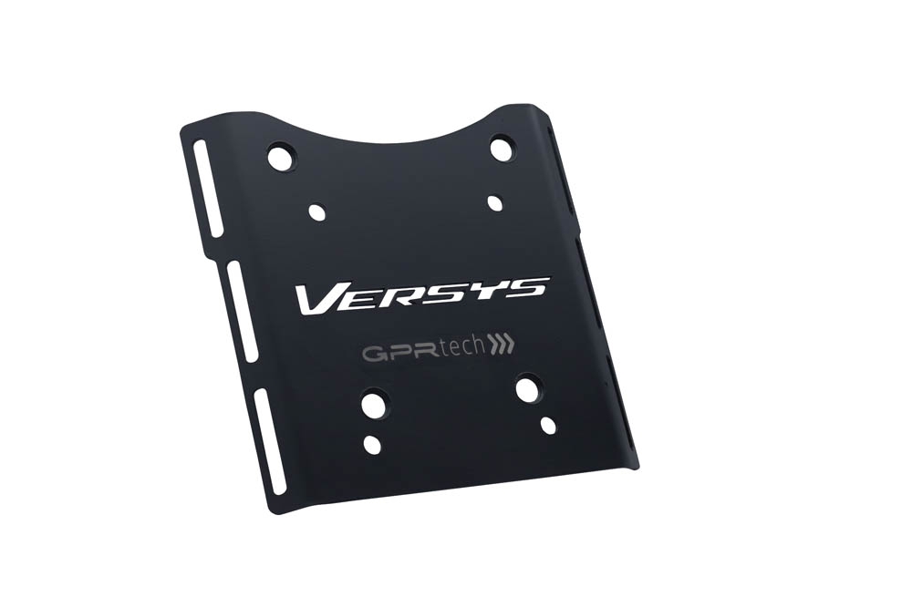 TOP CASE - BAULETTO GPR TECH COMPATABILE CON Kawasaki Versys-X 300 2022/2023 e5 GPR TECH BAULETTO TOP CASE ALPI-TECH 55 LT COLORE ARGENTO CON PIASTRA SPECIFICA 