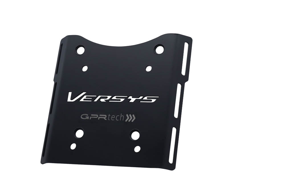 TOP CASE - BAULETTO GPR TECH COMPATABILE CON Kawasaki Versys-X 300 2022/2023 e5 GPR TECH BAULETTO TOP CASE ALPI-TECH 55 LT COLORE ARGENTO CON PIASTRA SPECIFICA 