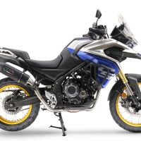 Exhaust compatible with Voge 525DSX 2023-2024, Furore Evo4 Nero, Homologated legal slip-on exhaust including removable db killer and link pipe 
