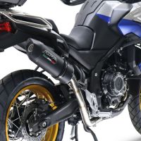 Exhaust compatible with Voge 525DSX 2023-2024, Furore Evo4 Nero, Homologated legal slip-on exhaust including removable db killer and link pipe 