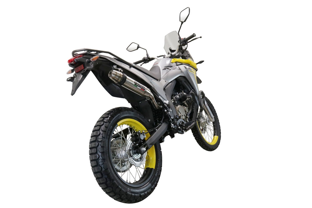 Exhaust compatible with Voge 300Rally 2022-2024, Deeptone Inox, Homologated legal slip-on exhaust including removable db killer, link pipe and catalyst 