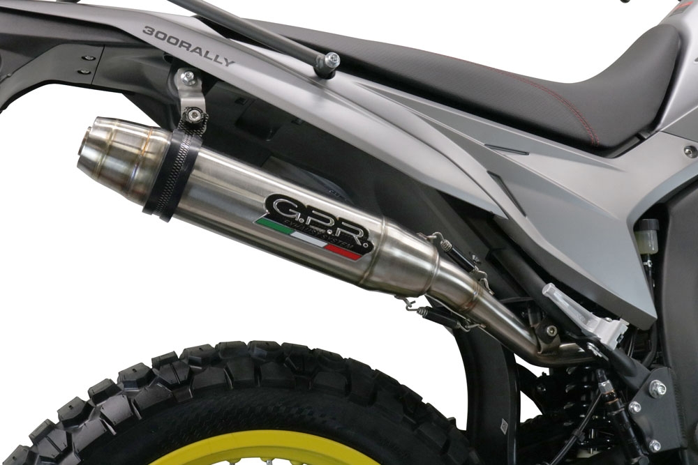 Exhaust compatible with Voge 300Rally 2022-2024, Deeptone Inox, Homologated legal slip-on exhaust including removable db killer, link pipe and catalyst 