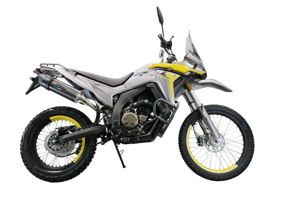Exhaust compatible with Voge 300Rally 2022-2024, Furore Evo4 Poppy, Homologated legal slip-on exhaust including removable db killer, link pipe and catalyst 
