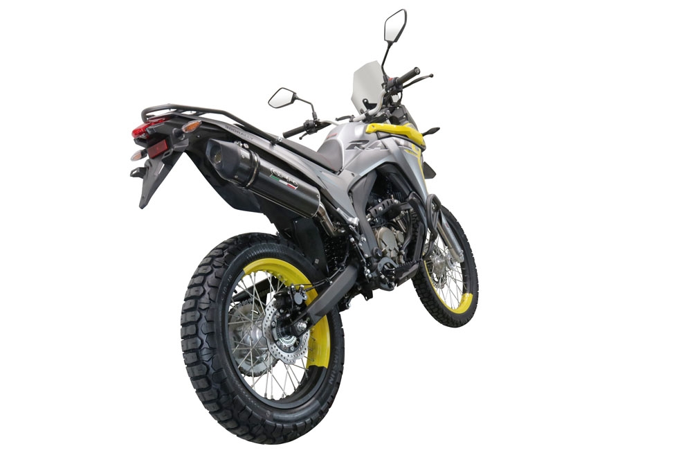 Exhaust compatible with Voge 300Rally 2022-2024, Furore Evo4 Poppy, Homologated legal slip-on exhaust including removable db killer, link pipe and catalyst 