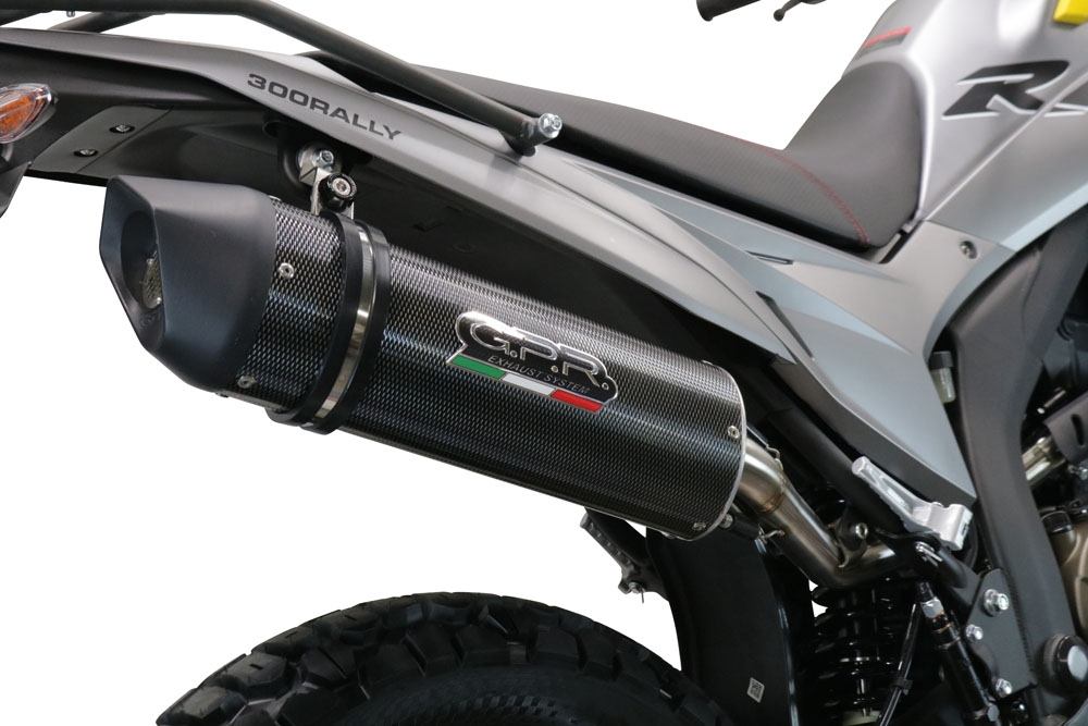 Exhaust compatible with Voge 300Rally 2022-2024, Furore Evo4 Poppy, Homologated legal slip-on exhaust including removable db killer, link pipe and catalyst 