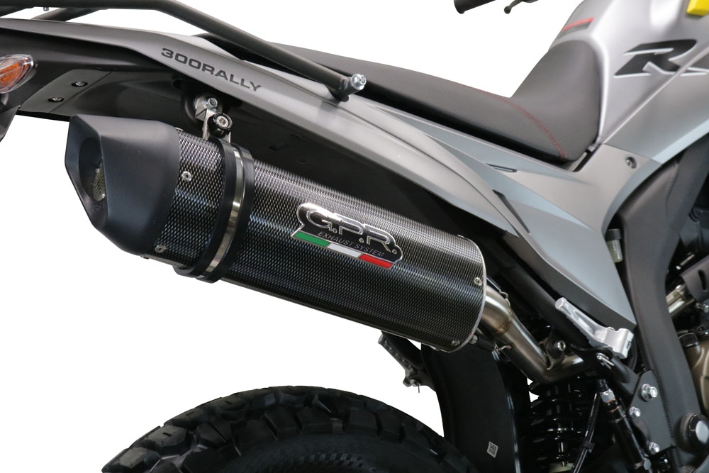 Exhaust system compatible with Voge 300Rally 2022-2024, Furore Evo4 Poppy, Homologated legal slip-on exhaust including removable db killer, link pipe and catalyst 