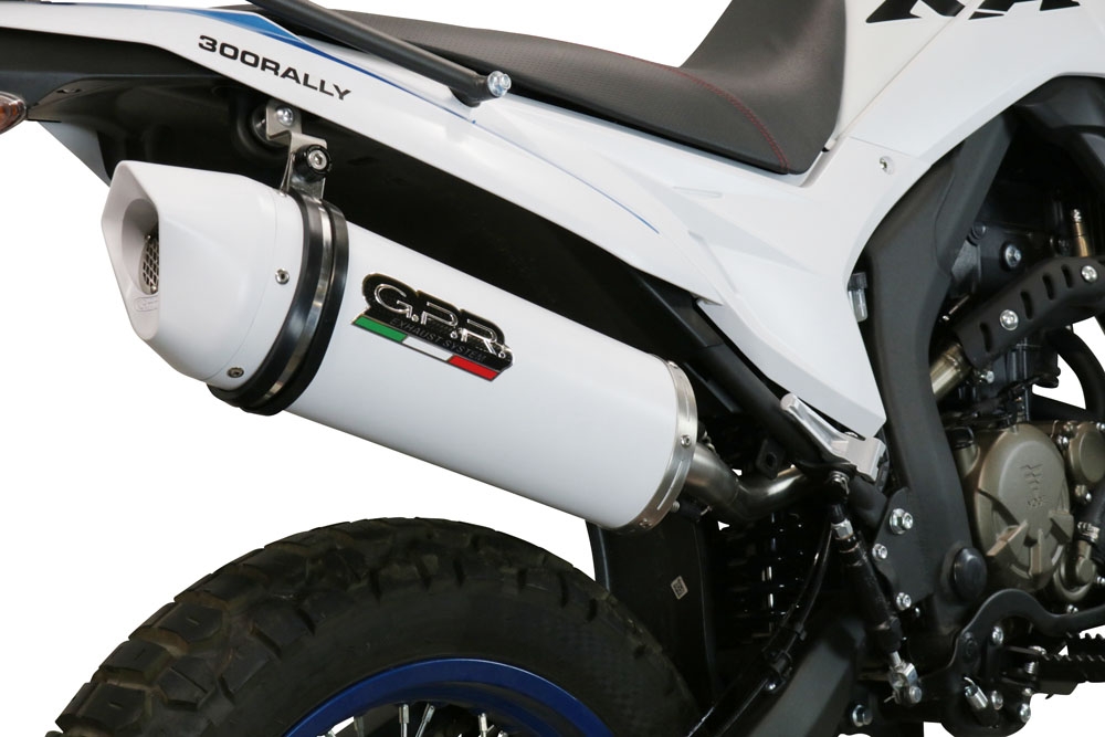 Scarico compatibile con Voge 300Rally 2022-2024, Albus Evo4, Terminale di scarico omologato, fornito con db killer estraibile, catalizzatore e raccordo specifico