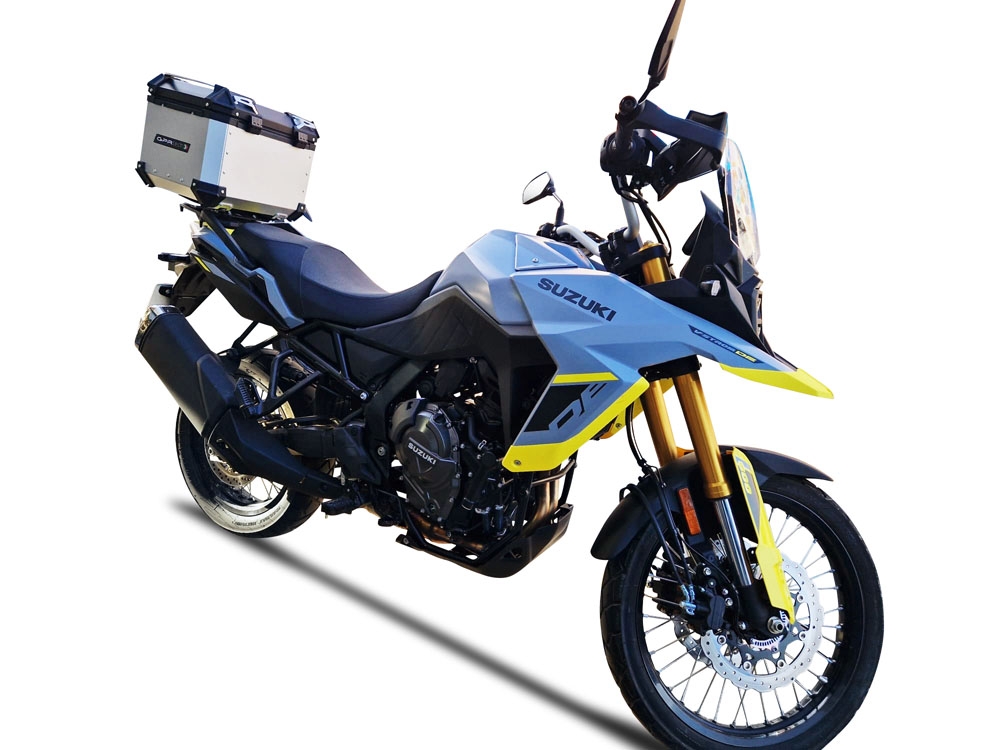 TOP CASE - BAULETTO GPR TECH COMPATABILE CON Suzuki V-STROM DL 800 DE - SE 2023-2025 e5 GPR TECH BAULETTO TOP CASE ALPI-TECH 45 LT. COLORE ARGENTO CON PIASTRA SPECIFICA 