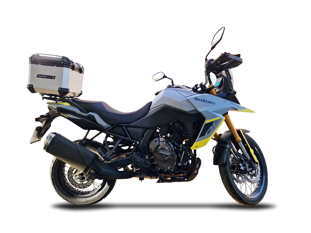 TOP CASE - BAULETTO GPR TECH COMPATABILE CON Suzuki V-STROM DL 800 DE - SE 2023-2025 e5 GPR TECH BAULETTO TOP CASE ALPI-TECH 45 LT. COLORE ARGENTO CON PIASTRA SPECIFICA 