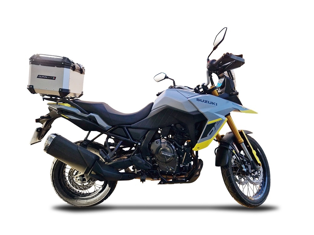 TOP CASE - BAULETTO GPR TECH COMPATABILE CON Suzuki V-Strom Dl 650 2021/2024 e5 GPR TECH BAULETTO TOP CASE ALPI-TECH 45 LT. COLORE ARGENTO CON PIASTRA SPECIFICA 