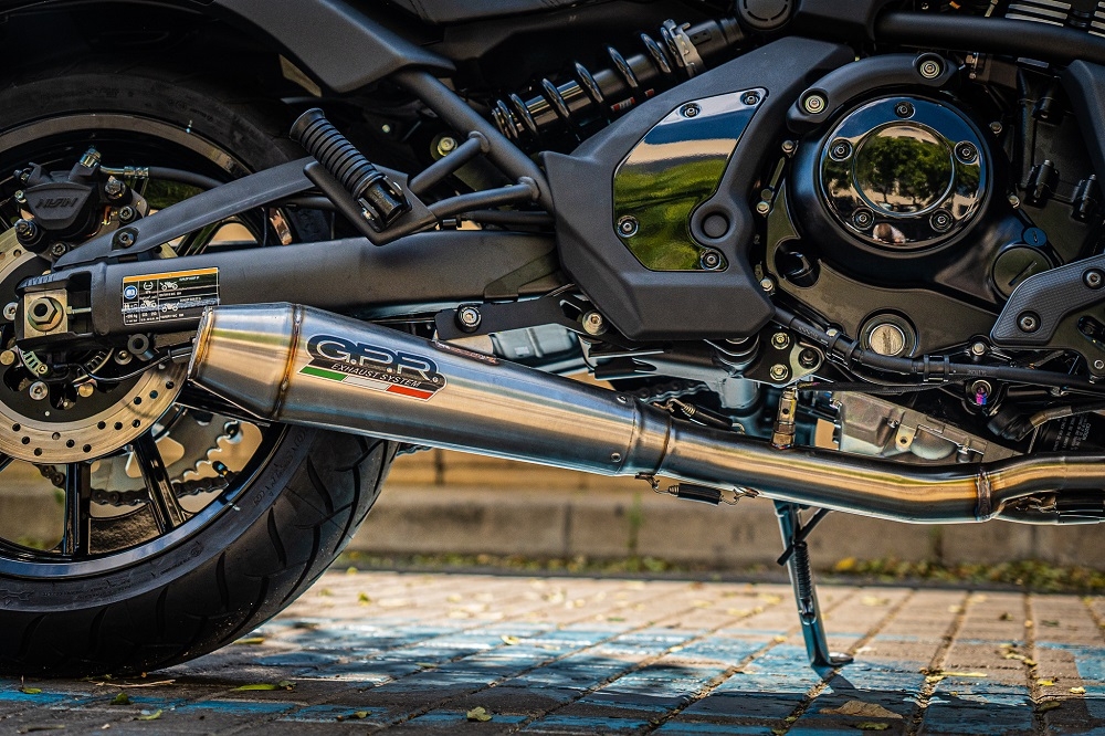 Exhaust system compatible with Kawasaki Versys 650 2021-2022, Ultracone, Homologated legal full system exhaust, including removable db killer and catalyst 