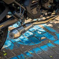 Exhaust system compatible with Kawasaki Versys 650 2021-2022, Ultracone, Homologated legal full system exhaust, including removable db killer and catalyst 