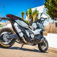 Scarico compatibile con Honda X-Adv 750 2016-2020, Albus Evo4, Scarico omologato, silenziatore con db killer estraibile e raccordo specifico