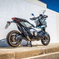 Exhaust compatible with Honda Forza 750 2021-2024, Furore Evo4 Nero, Homologated legal slip-on exhaust including removable db killer and link pipe 