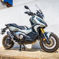 Exhaust compatible with Honda Forza 750 2021-2024, Furore Evo4 Nero, Homologated legal slip-on exhaust including removable db killer and link pipe 