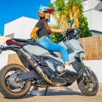 Scarico compatibile con Honda Forza 750 2021-2024, M3 Titanium Natural, Scarico omologato, silenziatore con db killer estraibile e raccordo specifico