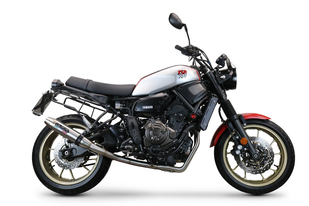 Scarico compatibile con Yamaha Xsr 700 2017-2020, Deeptone Inox, Scarico completo racing, fornito con db killer estraibile e collettore, non conforme per uso stradale