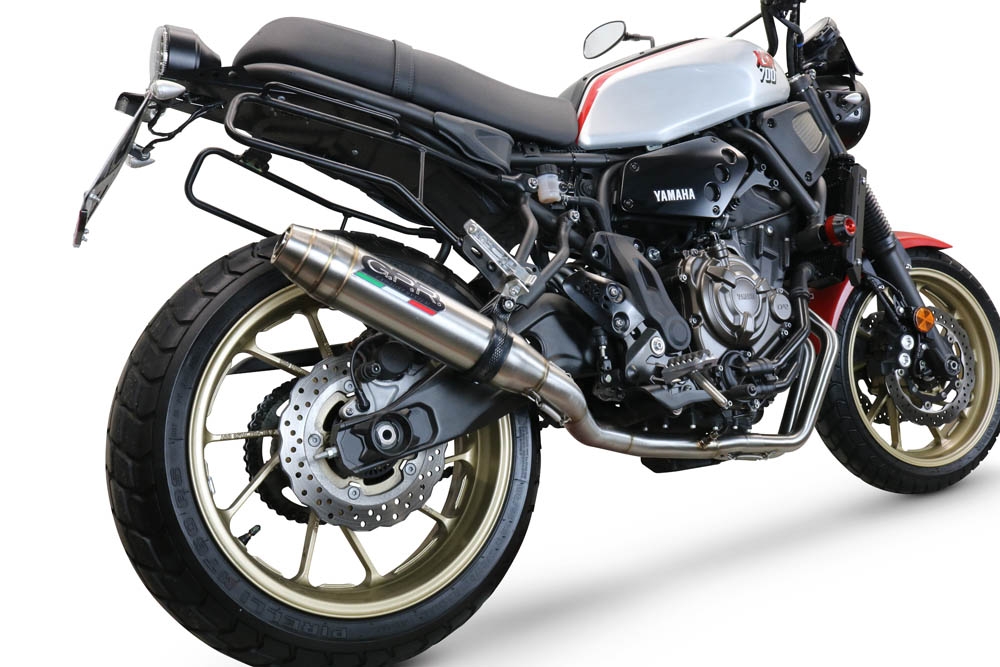 Scarico compatibile con Yamaha Xsr 700 2017-2020, Deeptone Inox, Scarico completo racing, fornito con db killer estraibile e collettore, non conforme per uso stradale