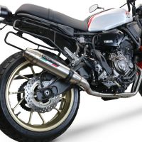 Scarico compatibile con Yamaha Xsr 700 2017-2020, Deeptone Inox, Scarico completo racing, fornito con db killer estraibile e collettore, non conforme per uso stradale